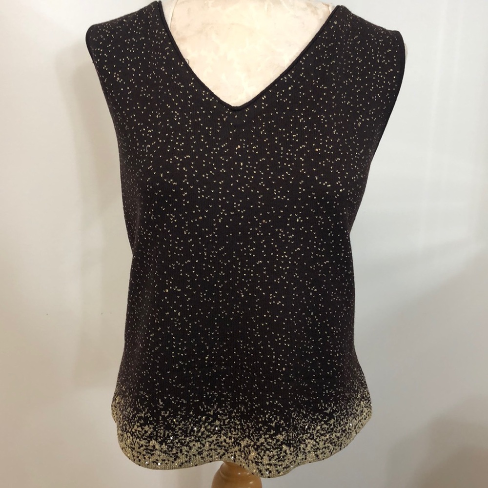 Brown and Gold Sparkly top